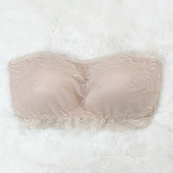 NEW Spanx Undietectable Lace Better Bandeau Creme Blush - Picture 4 of 7